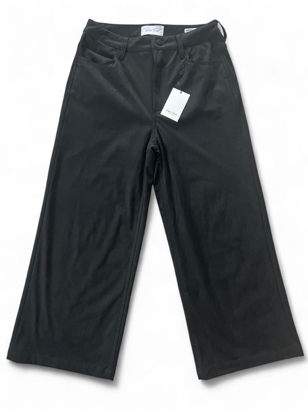 Dear John "Audrey" High Rise Wide Leg Suede Pants in Black 28P